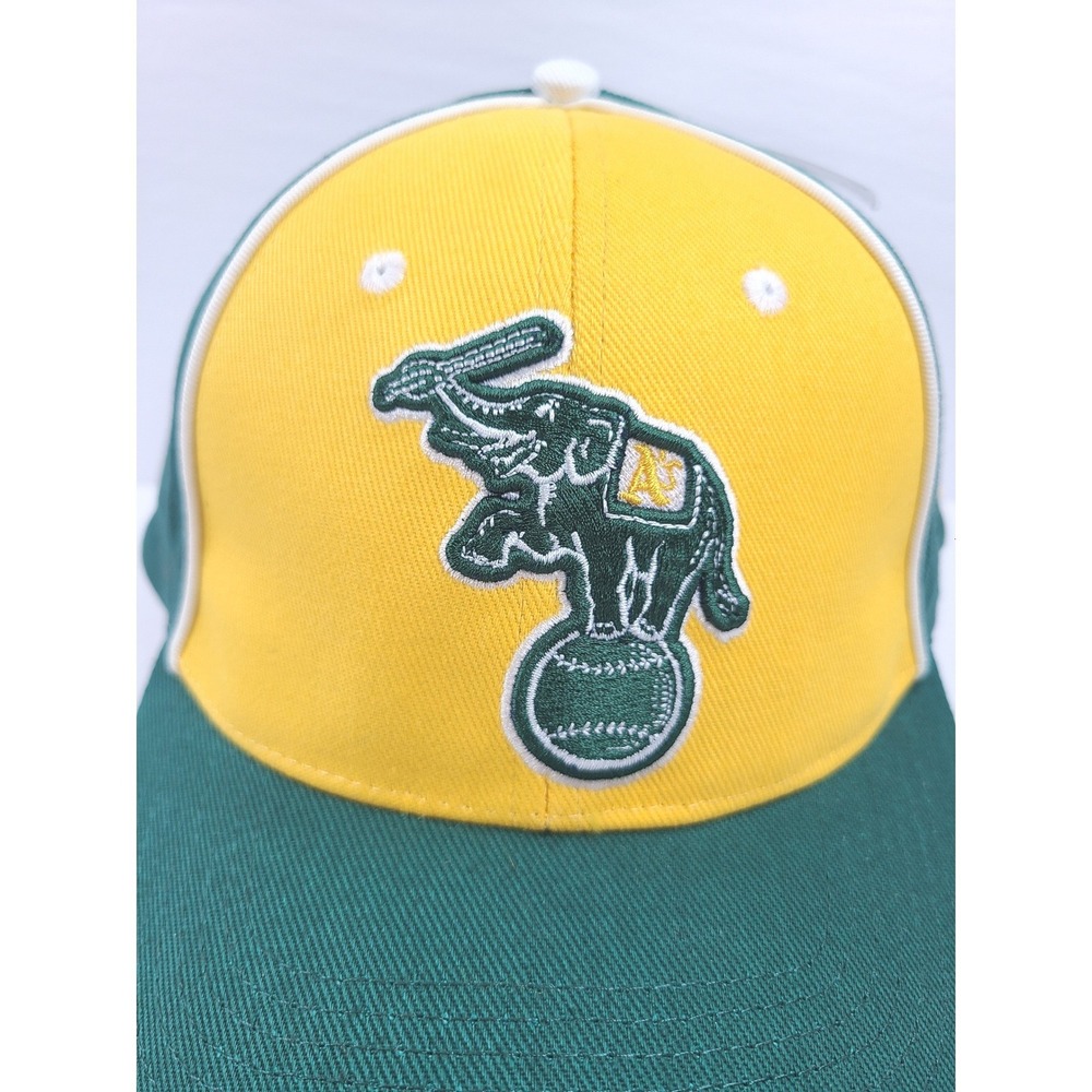 Vintage Oakland Athletics Hat Drew Pearson Stomper Elephant MLB Green Yellow NEW